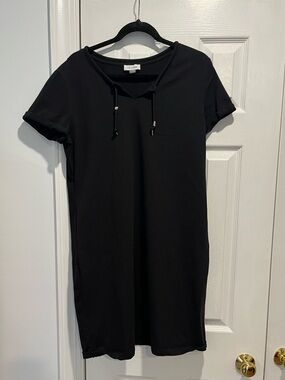 Calvin Klein Black Short-Sleeve Drawstring Dress